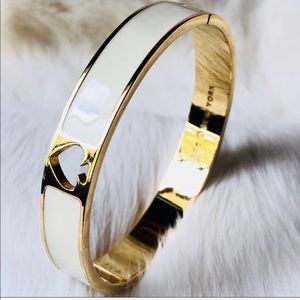 NWT Kate Spade Gold Cream Punch Spade Bangle